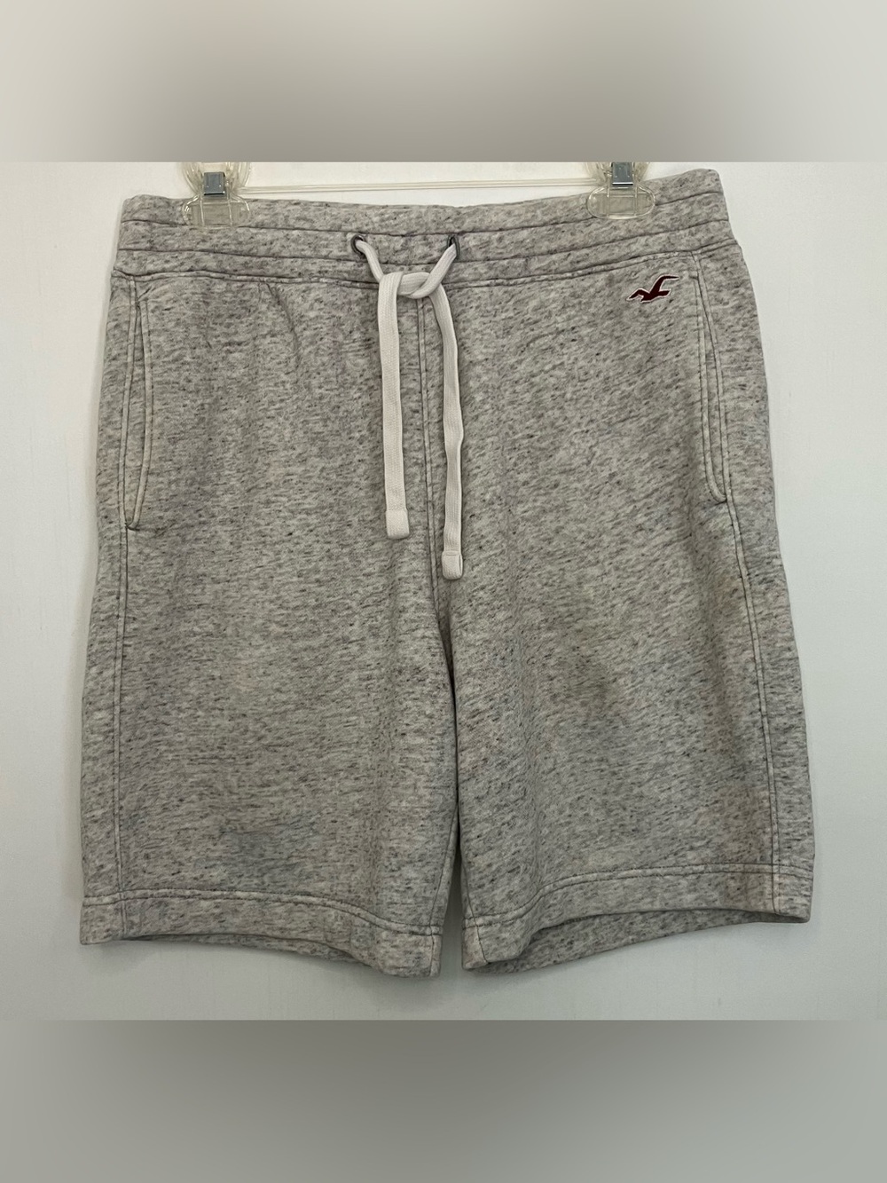 Hollister Shorts Mens Medium Gray Fleece Sweat Logo Athletic Sports Pockets